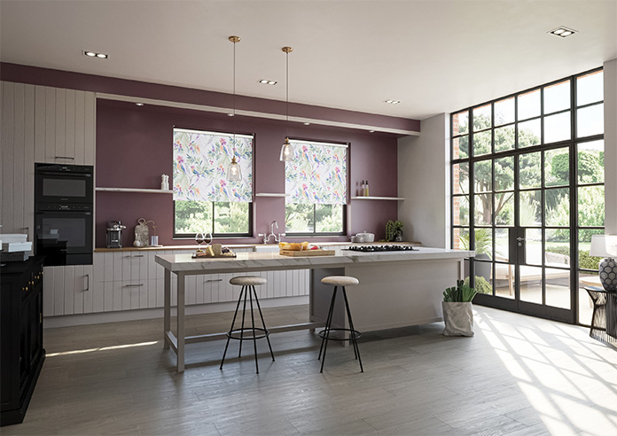 Birds of Paradise, White - Roller Blind - Image 7